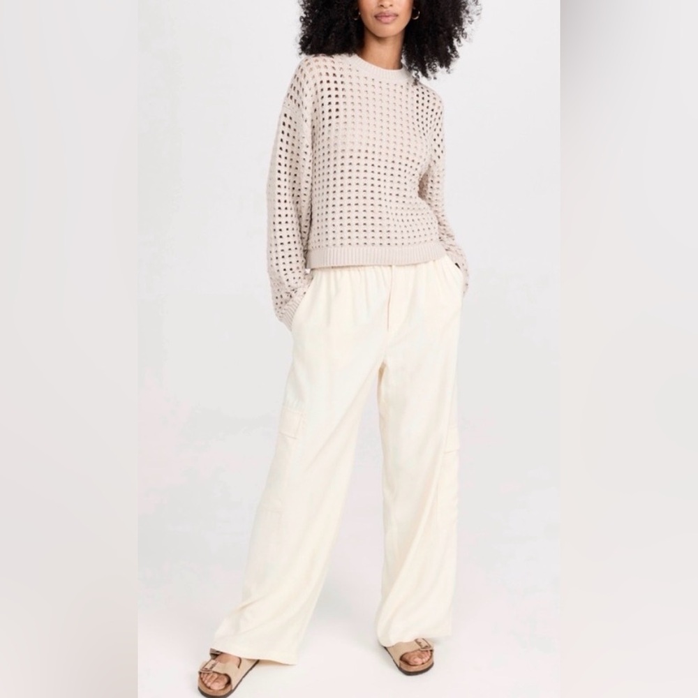 VELVET BY GRAHAM & SPENCER Sammie Mesh Knit Crew Neck Sweater in Dune Size XS - Picture 16 of 17